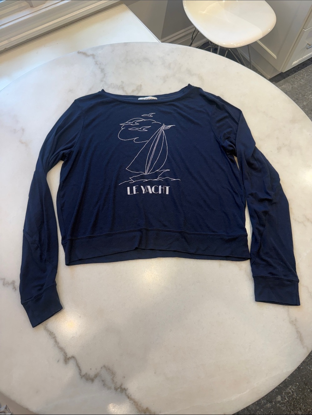 Wildfox Navy 'Le Yacht' Crewneck Sweater